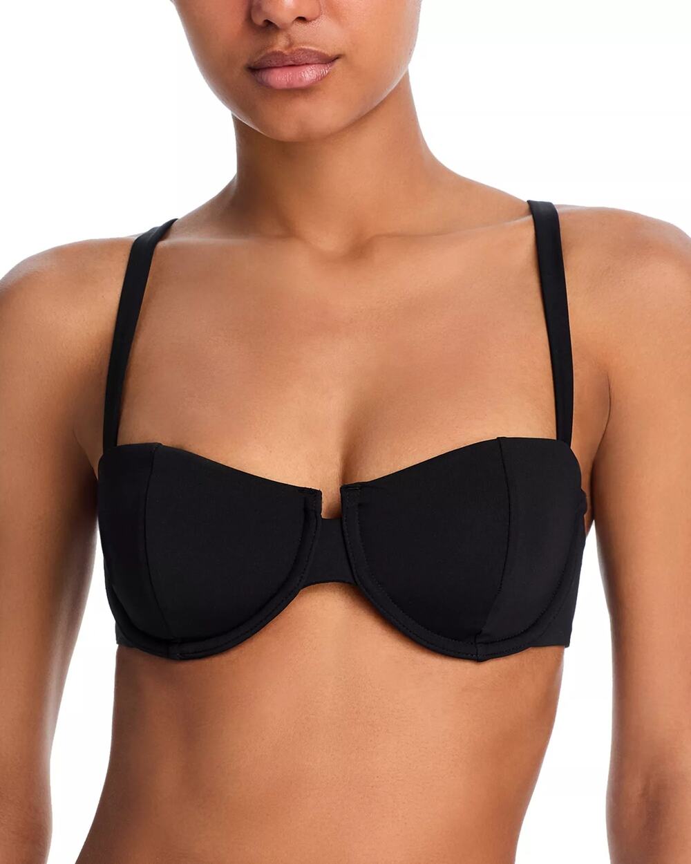 AQUA Women Black Beachwear Sweetheart Underwire Swim Bikini Top Size XS